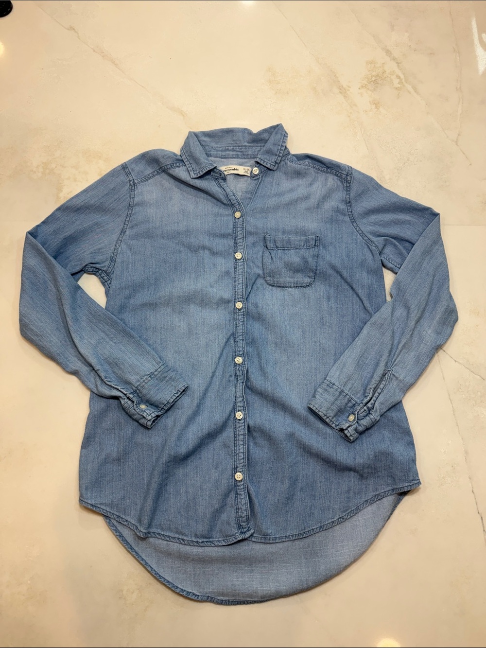 Abercrombie & Fitch Light Blue Denim Shirt - Kids XL/16